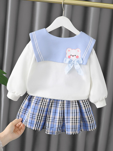 Παιδικό μοντέρνο καρό σετ φούστα και μπλούζα για κορίτσια