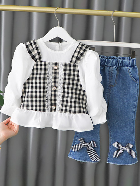 Uue mudeli laste särgi ja teksade komplekt tüdrukutele