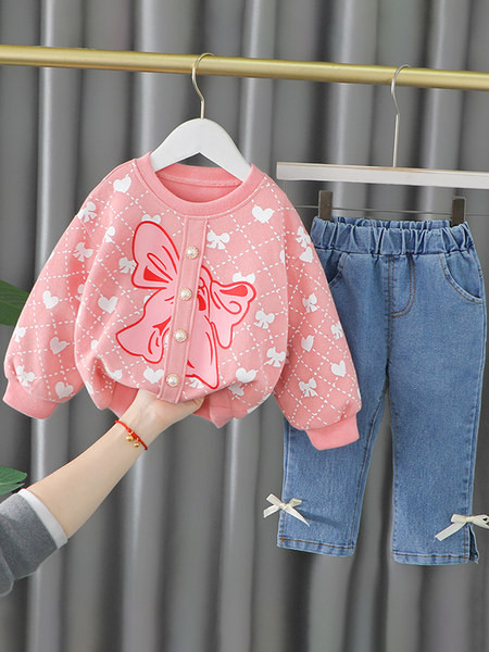 Gyerekkészlet gombokkal és szalagos rátéttel