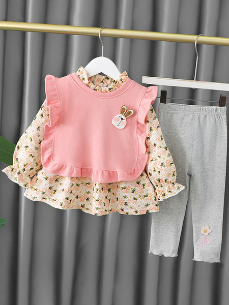 Παιδικό ανοιξιάτικο σετ για κορίτσια από μπλούζα και κολάν