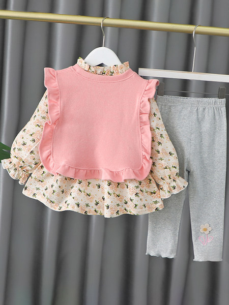 Παιδικό ανοιξιάτικο σετ για κορίτσια από μπλούζα και κολάν