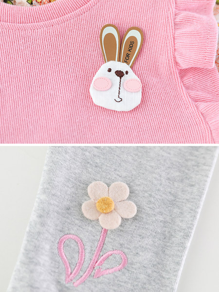 Παιδικό ανοιξιάτικο σετ για κορίτσια από μπλούζα και κολάν