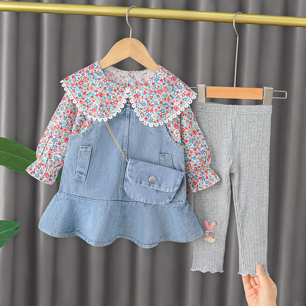 Kevadine kolmeosaline lastekomplekt tüdrukutele