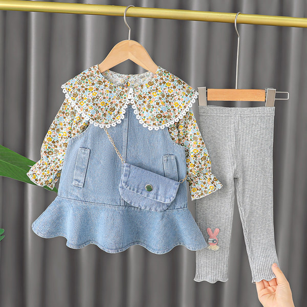 Kevadine kolmeosaline lastekomplekt tüdrukutele