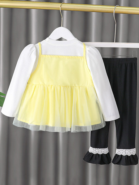 Детски модерен комплект за момичета с тюл и бродерия