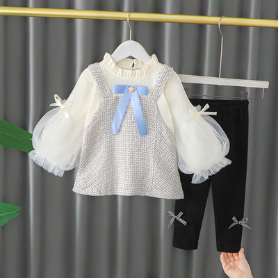 Stiilne tülli ja paeltega lastekomplekt tüdrukutele