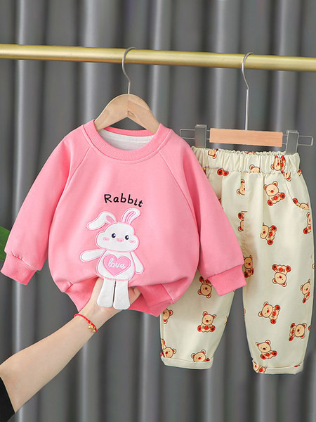 Παιδικό καθημερινό σετ για κορίτσια με απλικέ χρώματος