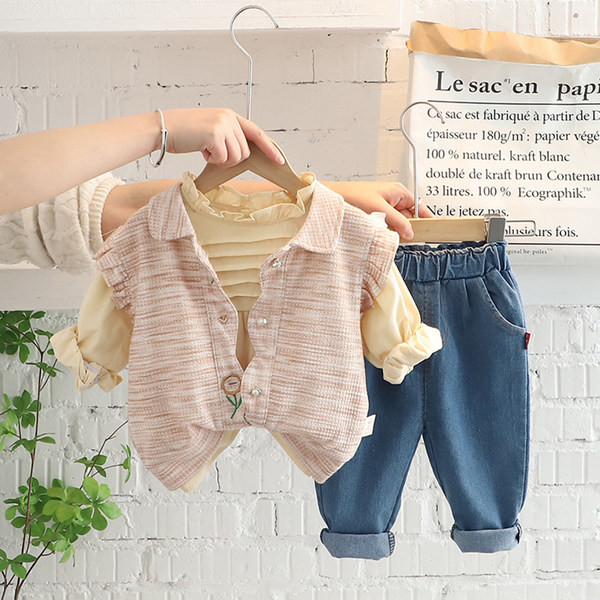 Gyerekkészlet rózsaszín és bézs színben