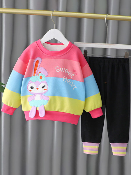 Καθημερινό παιδικό σετ για κορίτσια από μπλούζα και φόρμα