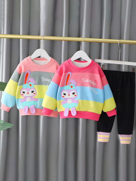 Καθημερινό παιδικό σετ για κορίτσια από μπλούζα και φόρμα