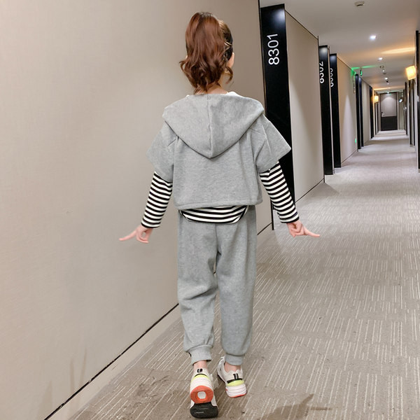 Kolmeosaline kevad-sügis lastekomplekt - halli värvi