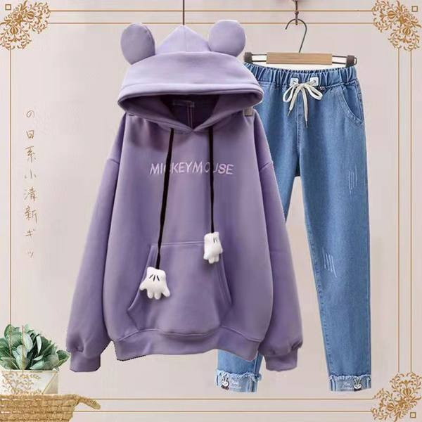 Új modell gyerek farmer szett és kapucnis blúz lányoknak