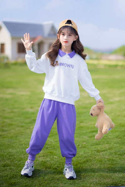 Καθημερινό παιδικό σετ δύο μερών με κλασικό γιακά