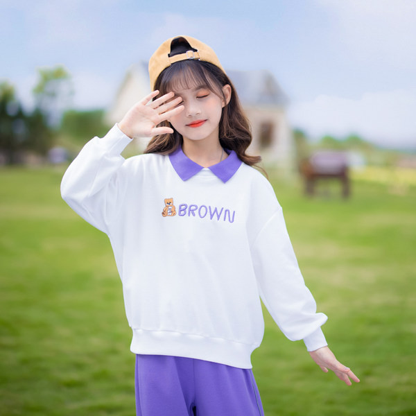 Καθημερινό παιδικό σετ δύο μερών με κλασικό γιακά