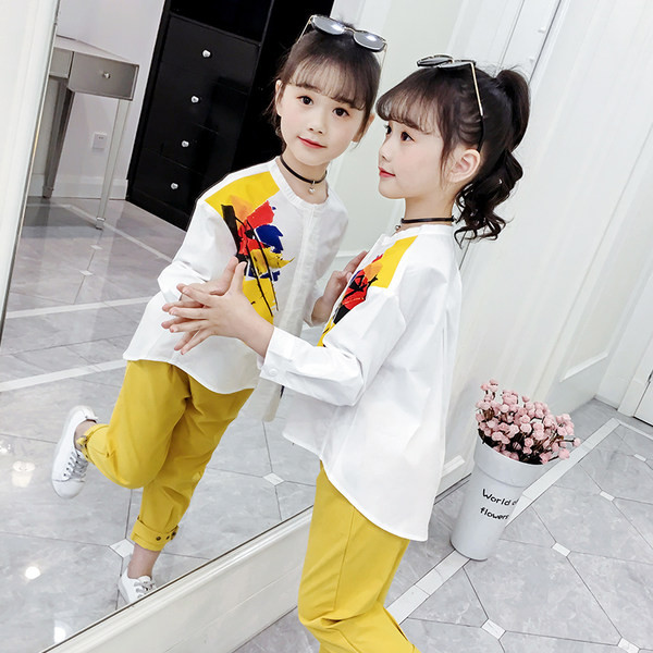 Gyerekkészlet lányoknak nadrágból és ingből