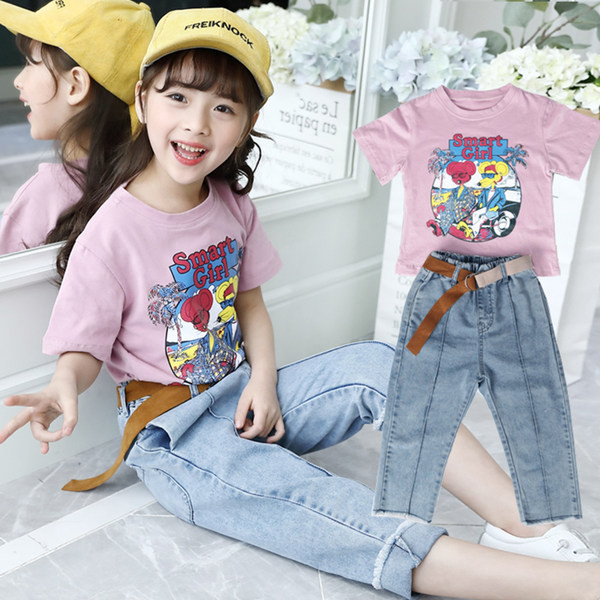 Modern gyerek szett lányoknak - póló és farmer