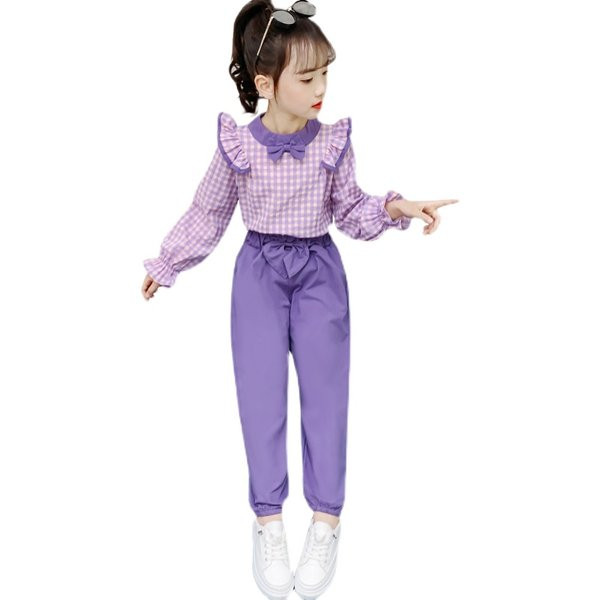 Παιδικό σετ για κορίτσια με καρό πουκάμισο