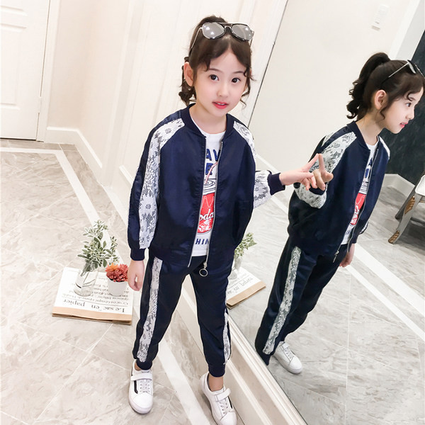 Laste kevad-sügis satiinist komplekt tüdrukutele kahes osas