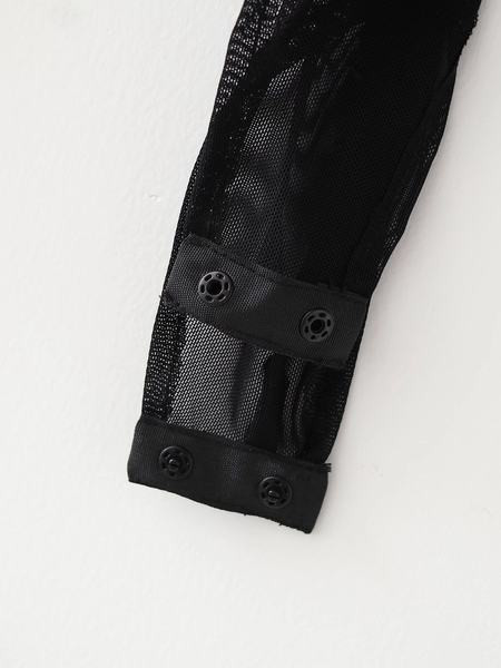 Ženski dnevni bodi s patentnim zatvaračem i leđima u crnoj boji