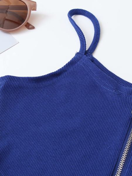 Ženski bodi s tankim naramenicama i patentnim zatvaračem - tip crotop