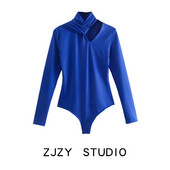 Γυναικείο κορμάκι με μακριά μανίκια και γιακά