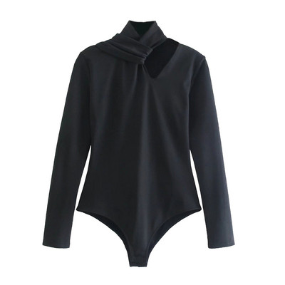 Γυναικείο κορμάκι με μακριά μανίκια και γιακά