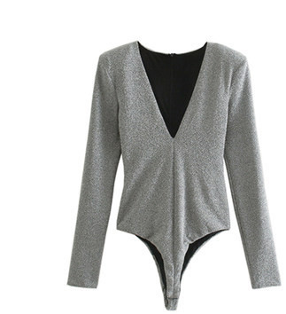 Fényes női test új modellje spitz nyakkivágással