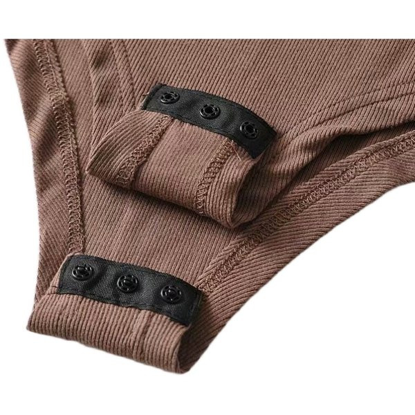 Női pamut body sima modell félmagas gallérral