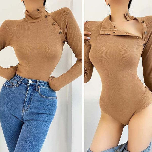 Γυναικείο κορμάκι με ασύμμετρο κούμπωμα σε τέσσερα χρώματα