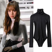 Sügis-talvine velvetist jersey body polo kraega