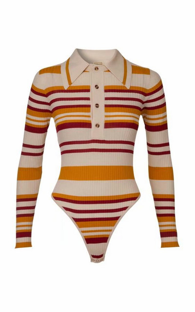 Νέο μοντέλο γυναικείου ριγέ κορμάκι με κουμπιά