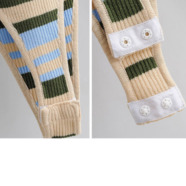 Νέο μοντέλο γυναικείου ριγέ κορμάκι με κουμπιά