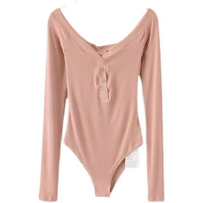 Γυναικείο καθημερινό κορμάκι με κουμπιά και μακριά μανίκια