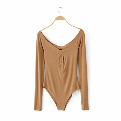 Γυναικείο καθημερινό κορμάκι με κουμπιά και μακριά μανίκια