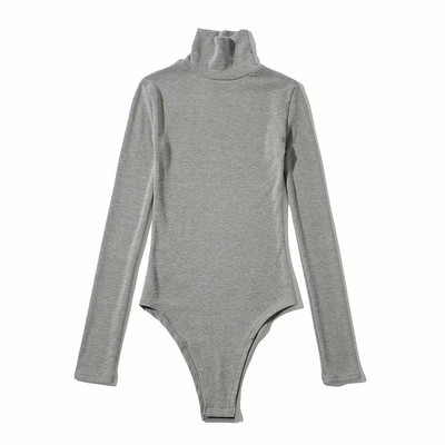Polo krae ja pikkade varrukatega naiste body