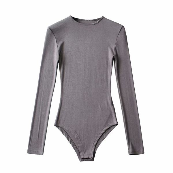 Naiste elastne sügis-talvine body ovaalse kaelusega