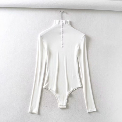 Uus kõrge polo krae ja nööpidega naiste body mudel