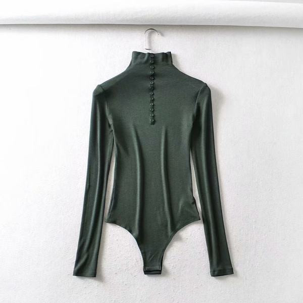 Uus kõrge polo krae ja nööpidega naiste body mudel