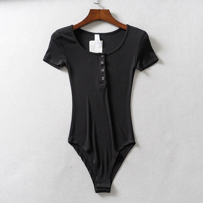 Napi női body gombokkal és rövid ujjúval
