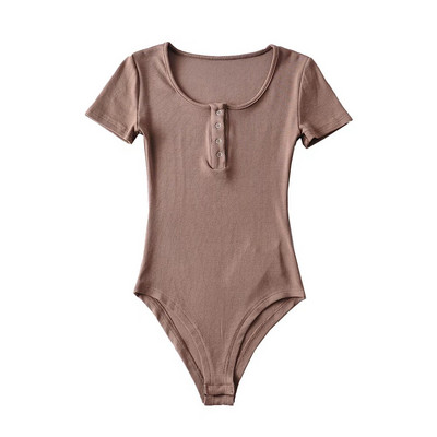 Napi női body gombokkal és rövid ujjúval