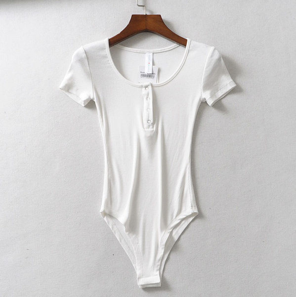 Napi női body gombokkal és rövid ujjúval