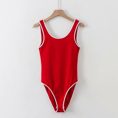 Modern női ujjatlan body ovális nyakkivágással