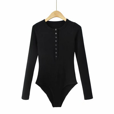 Γυναικείο κορμάκι με κουμπιά και στρογγυλή λαιμόκοψη