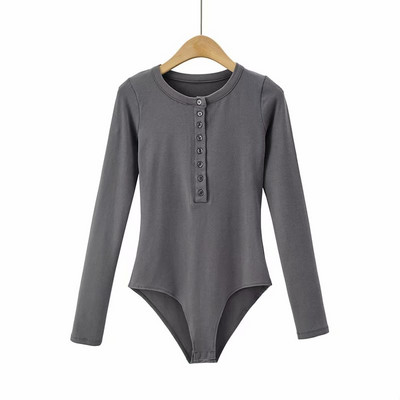 Γυναικείο κορμάκι με κουμπιά και στρογγυλή λαιμόκοψη