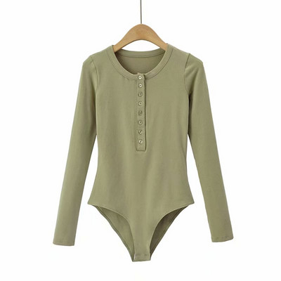 Γυναικείο κορμάκι με κουμπιά και στρογγυλή λαιμόκοψη