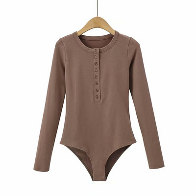 Γυναικείο κορμάκι με κουμπιά και στρογγυλή λαιμόκοψη