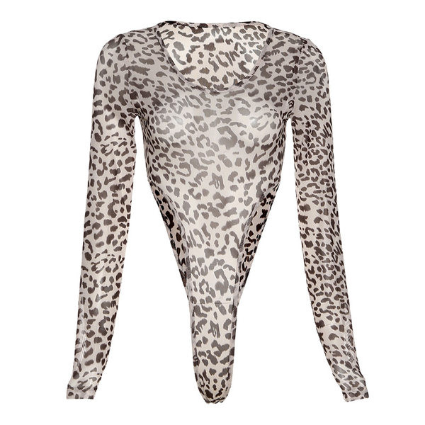 Γυναικείο κομμένο κορμάκι με λεοπάρ μοτίβο