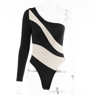 Moodne naiste asümmeetriline palja õlaga bodi