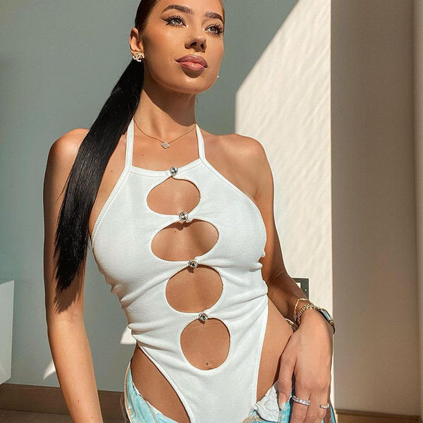 Stiilne naiste varrukateta nööpidega body