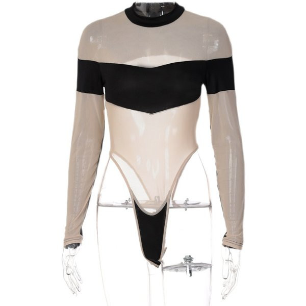 Naiste keha madala krae ja pikkade varrukatega